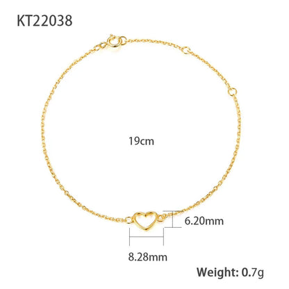 Everly Open Heart Bracelet – 18K Gold Plated & S925 Sterling Silver