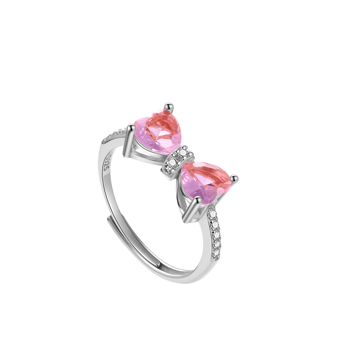 Gemstone Bow Ring Collection – S925 Sterling Silver (Multiple Colors)