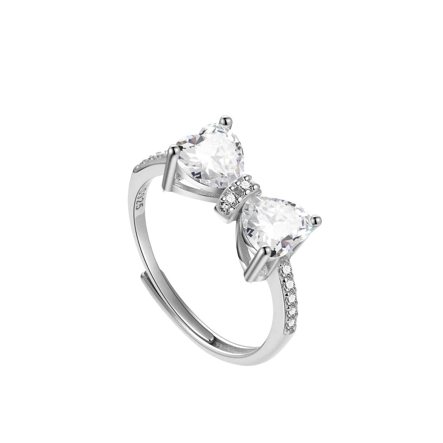 Gemstone Bow Ring Collection – S925 Sterling Silver (Multiple Colors)