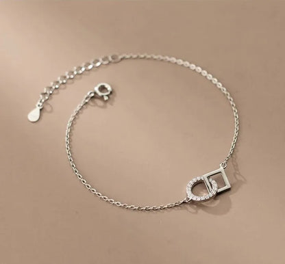 Aria Geometric Link Bracelet – 18K Gold Plated & S925 Sterling Silver