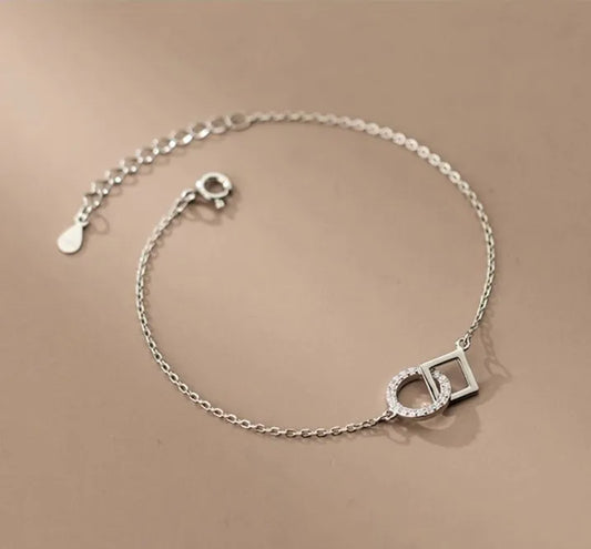 Aria Geometric Link Bracelet – 18K Gold Plated & S925 Sterling Silver