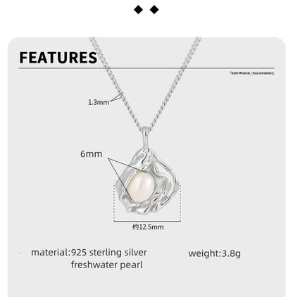 Ocean Pearl Nest Necklace – S925 Sterling Silver Pendant (Gold / Silver)