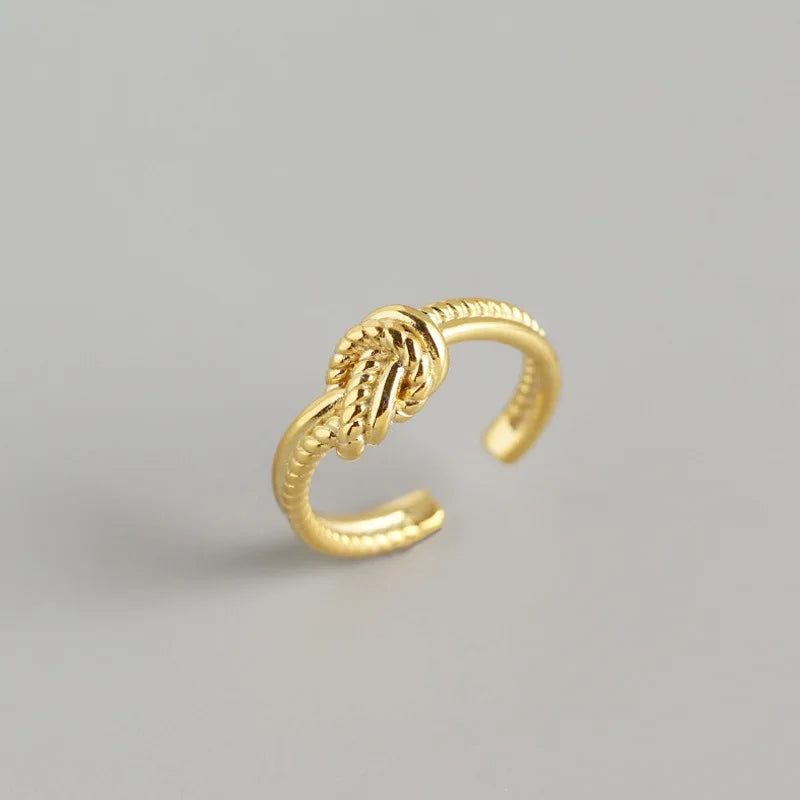 Twist Knot Adjustable Ring – S925 Sterling Silver (Gold / Silver Plating)