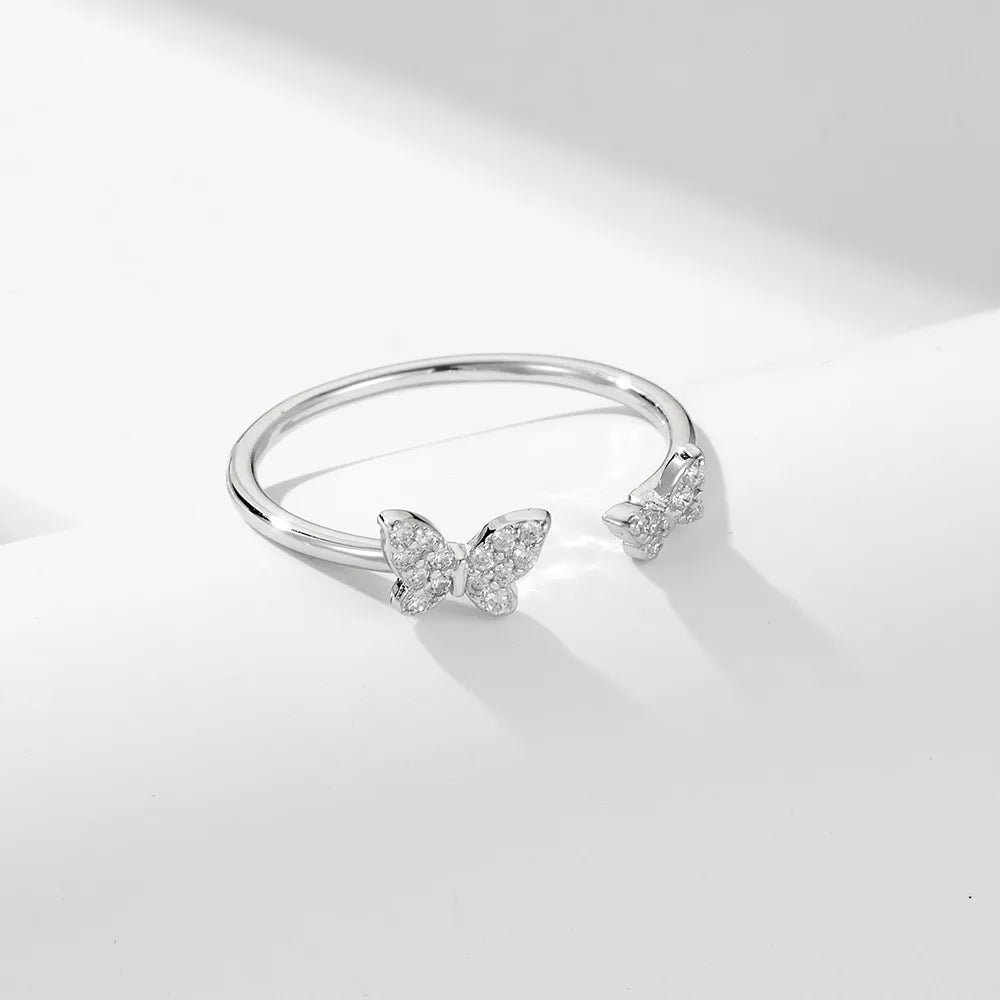 Flutter Duo Butterfly Ring – S925 Sterling Silver (Gold / Silver Plating)