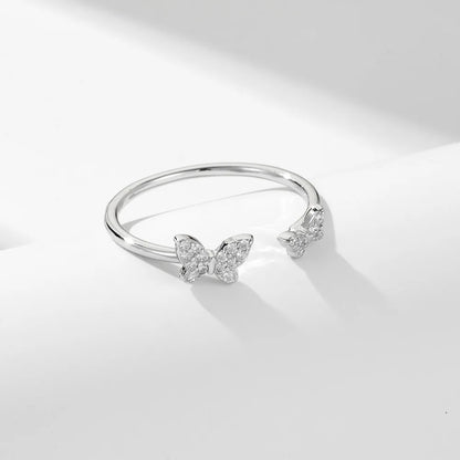 Flutter Duo Butterfly Ring – S925 Sterling Silver (Gold / Silver Plating)