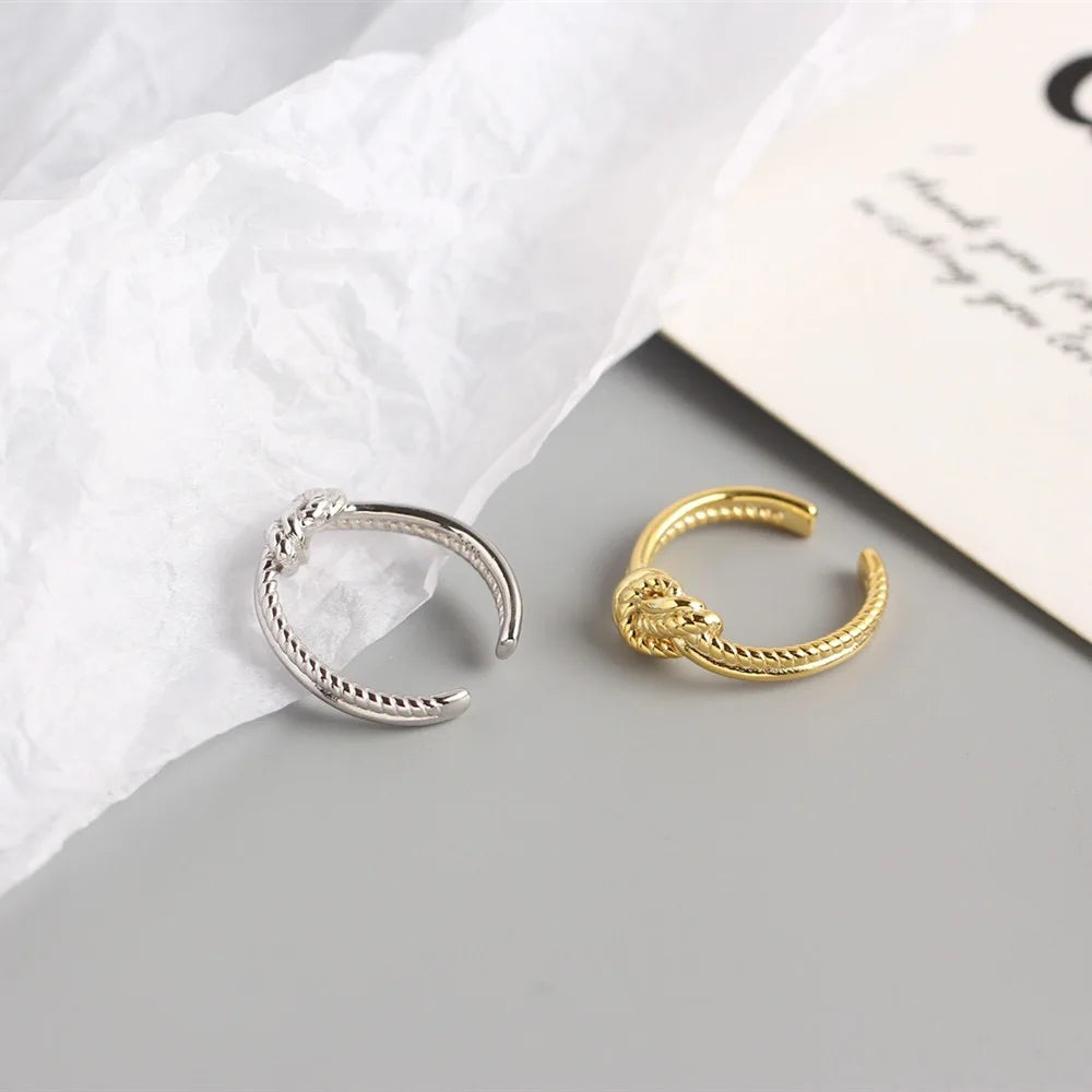 Twist Knot Adjustable Ring – S925 Sterling Silver (Gold / Silver Plating)