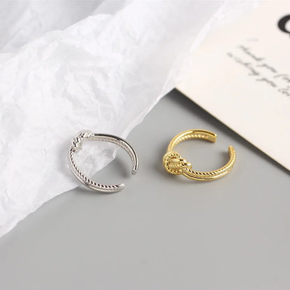 Twist Knot Adjustable Ring – S925 Sterling Silver (Gold / Silver Plating)