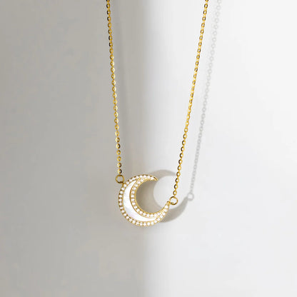 Lunar Glow Layered Necklace – S925 Sterling Silver (Gold / Silver)