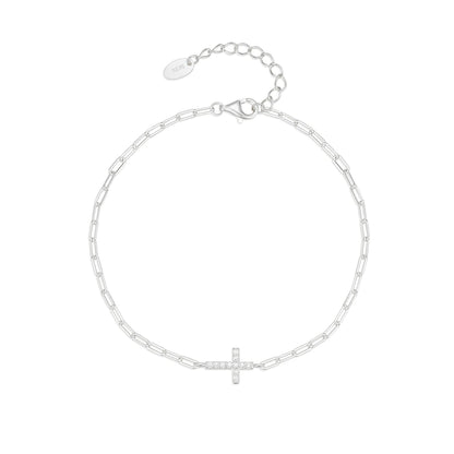Celeste Cross Link Bracelet – 18K Gold Plated & S925 Sterling Silver