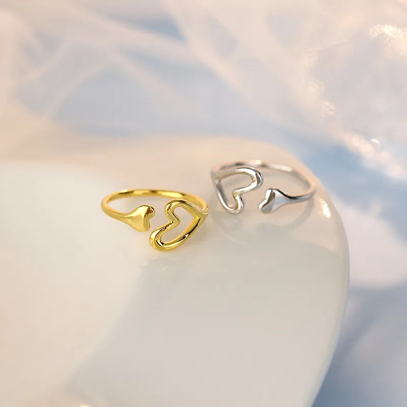 Open Flow Heart Ring – S925 Sterling Silver (Gold / Silver Plating)