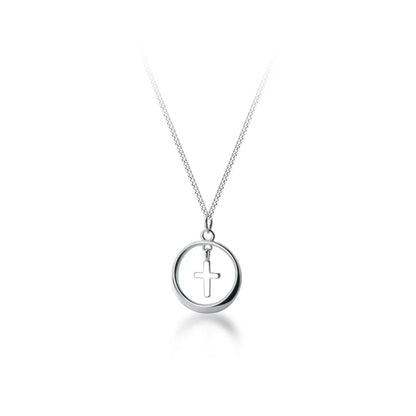 Faith & Balance Cross Pendant Necklace – S925 Sterling Silver