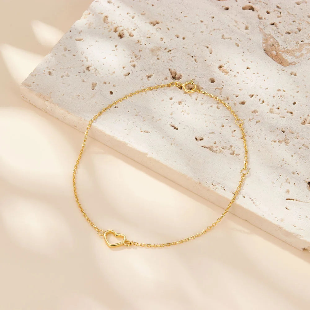 Everly Open Heart Bracelet – 18K Gold Plated & S925 Sterling Silver