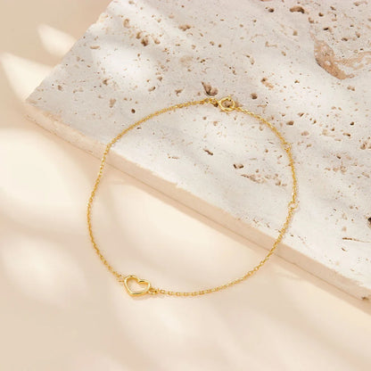 Everly Open Heart Bracelet – 18K Gold Plated & S925 Sterling Silver