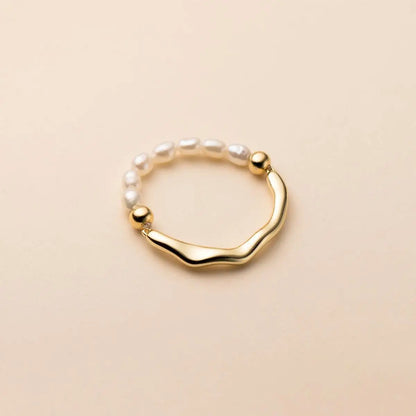 Isla Pearl Harmony Ring – S925 Sterling Silver (Gold / Silver Plating)