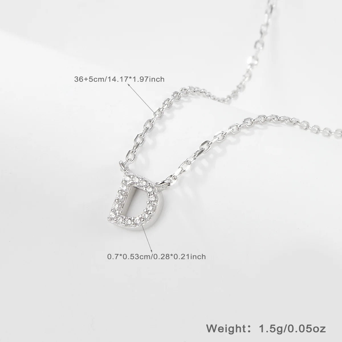 Sparkling Initial Letter Necklace – S925 Sterling Silver (Gold / Silver)