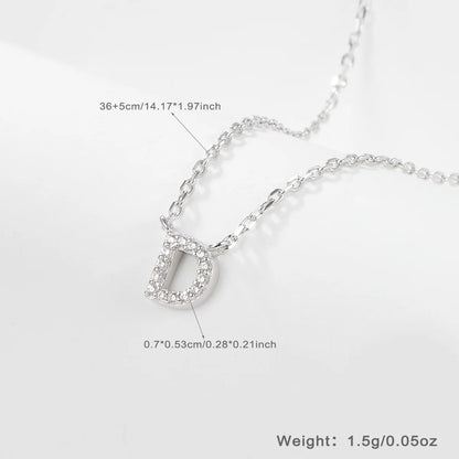 Sparkling Initial Letter Necklace – S925 Sterling Silver (Gold / Silver)