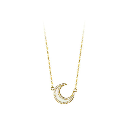 Lunar Glow Layered Necklace – S925 Sterling Silver (Gold / Silver)