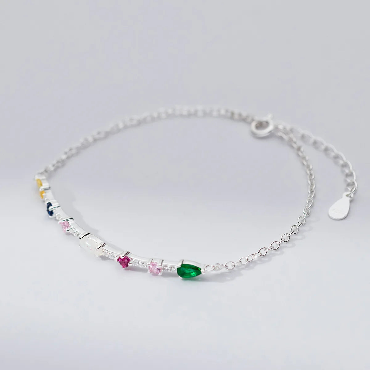 Seraphina Gemstone Link Bracelet – 18K Gold, Rose Gold & S925 Sterling Silver