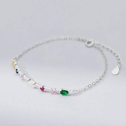 Seraphina Gemstone Link Bracelet – 18K Gold, Rose Gold & S925 Sterling Silver