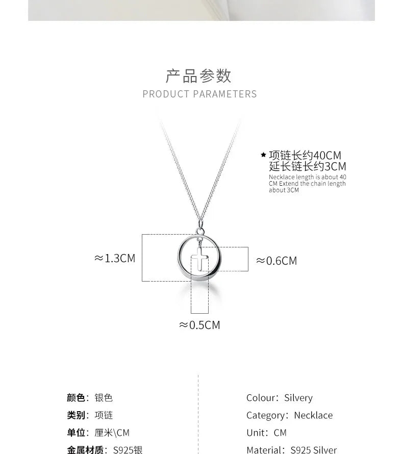 Faith & Balance Cross Pendant Necklace – S925 Sterling Silver