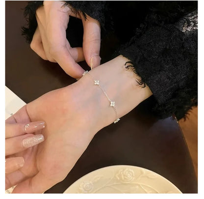 Aurelia Butterfly Crystal Bracelet – 18K Gold Plated & S925 Sterling Silver