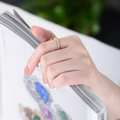 Hexa Radiance Eternity Band – S925 Sterling Silver (Gold / Silver Plating)