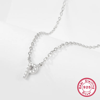 Sparkling Initial Letter Necklace – S925 Sterling Silver (Gold / Silver)
