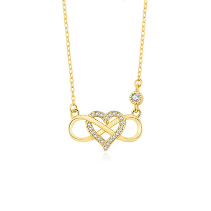 Eternal Heart Infinity Necklace – S925 Sterling Silver (Gold / Silver)