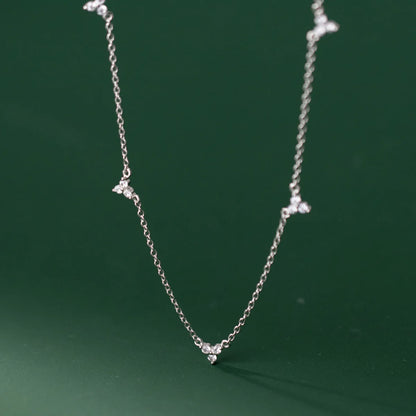 Celeste Cluster Dainty Necklace – S925 Sterling Silver (Gold / Silver)