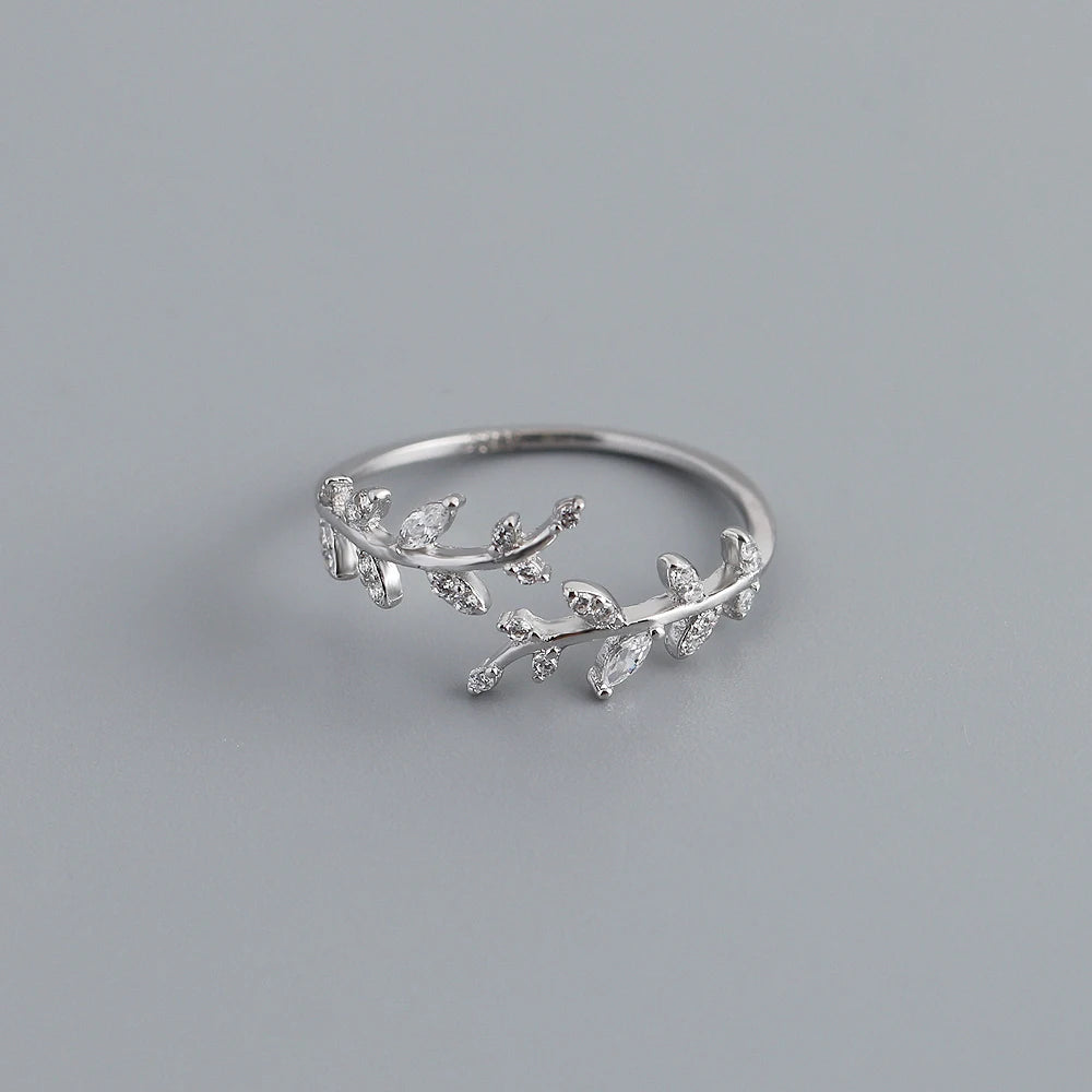 Leaf Vine Adjustable Ring – S925 Sterling Silver (Gold / Silver)