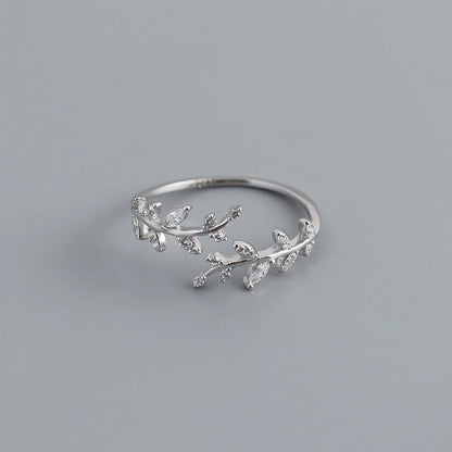 Leaf Vine Adjustable Ring – S925 Sterling Silver (Gold / Silver)