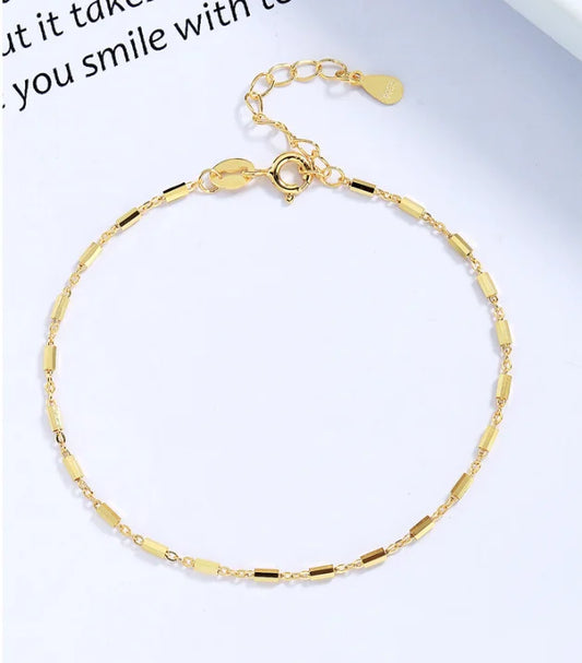Ava Tube Link Bracelet – Silver, Gold & Rose Gold S925 Sterling Silver