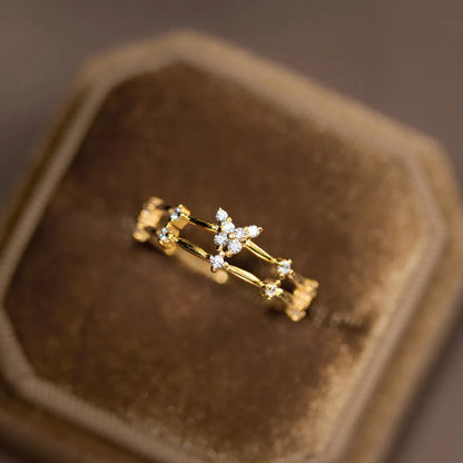 Radiant Butterfly Crystal Ring – S925 Sterling Silver (Gold / Silver Plating)