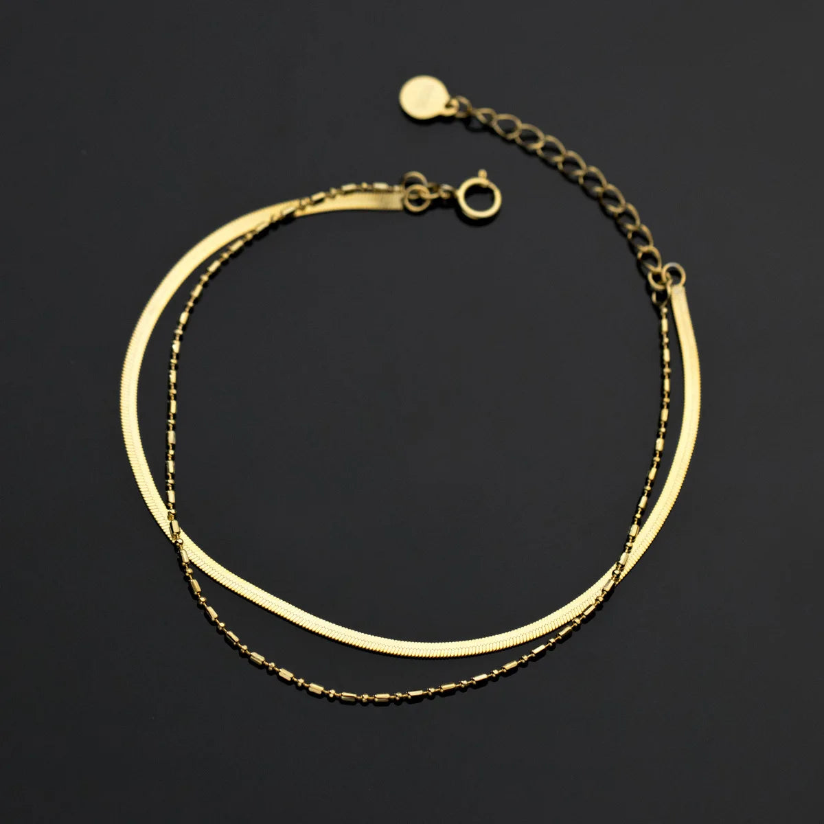 Seren Dual Strand Bracelet – 18K Gold Plated & S925 Sterling Silver