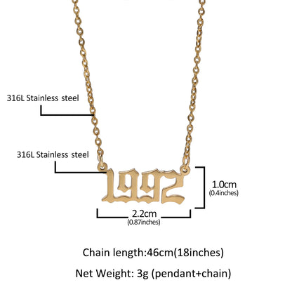 Vintage Birth Year Necklace