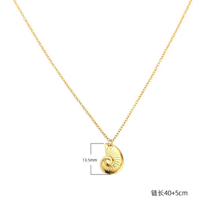 Golden Spiral Shell Necklace – S925 Sterling Silver (Gold / Silver)
