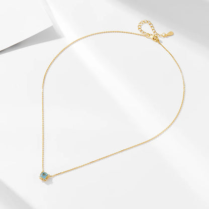 Blue Aura Gem Necklace – S925 Sterling Silver Pendant