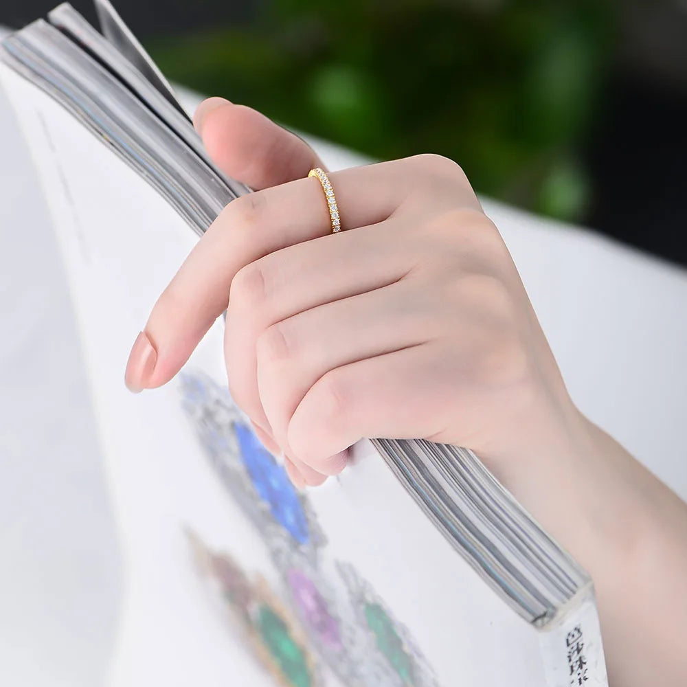 Classic Eternity Band – S925 Sterling Silver (Gold / Silver) – Sizes 5–8