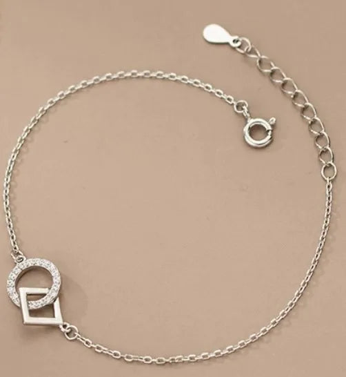 Aria Geometric Link Bracelet – 18K Gold Plated & S925 Sterling Silver