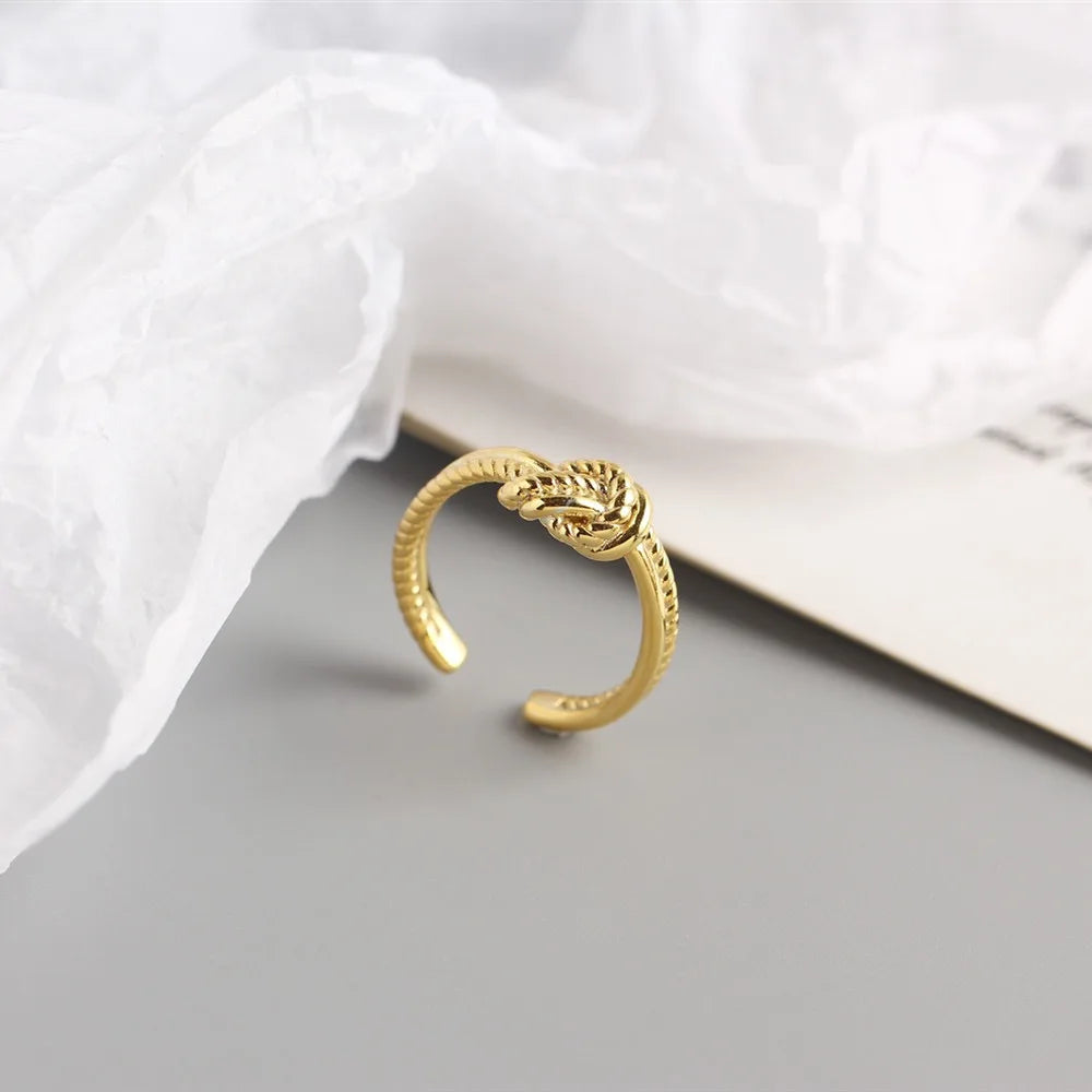 Twist Knot Adjustable Ring – S925 Sterling Silver (Gold / Silver Plating)