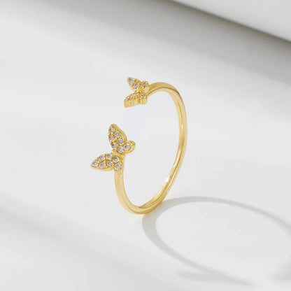 Flutter Duo Butterfly Ring – S925 Sterling Silver (Gold / Silver Plating)