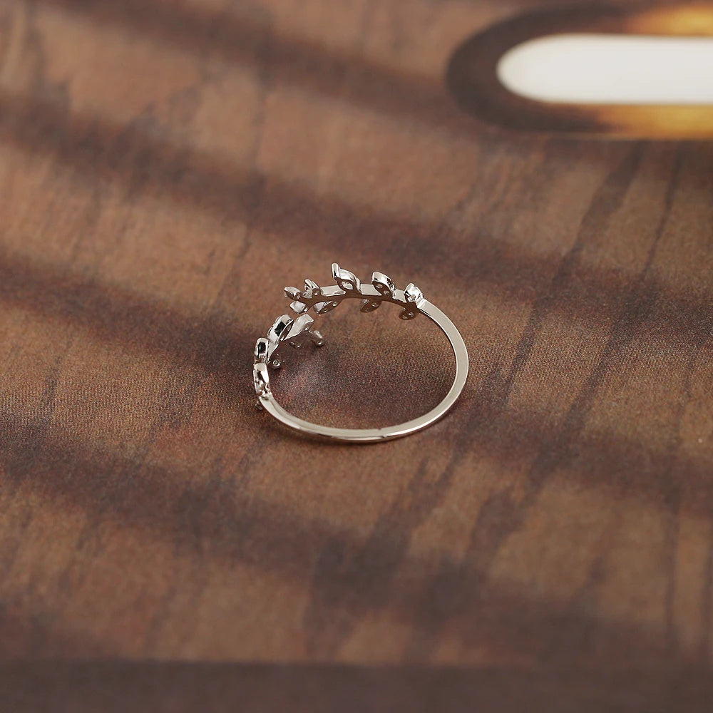 Leaf Vine Adjustable Ring – S925 Sterling Silver (Gold / Silver)