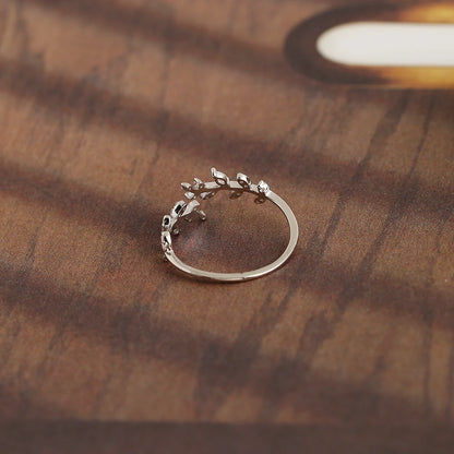 Leaf Vine Adjustable Ring – S925 Sterling Silver (Gold / Silver)