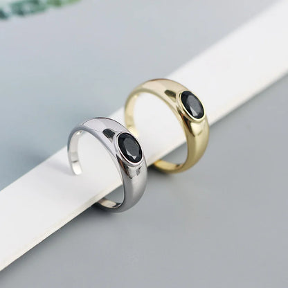 Onyx Oval Signet Ring – S925 Sterling Silver (Gold / Silver Plating)