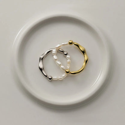 Isla Pearl Harmony Ring – S925 Sterling Silver (Gold / Silver Plating)