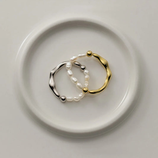 Isla Pearl Harmony Ring – S925 Sterling Silver (Gold / Silver Plating)