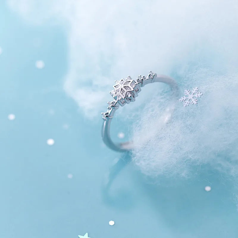 Aurora Snowflake Ring – S925 Sterling Silver