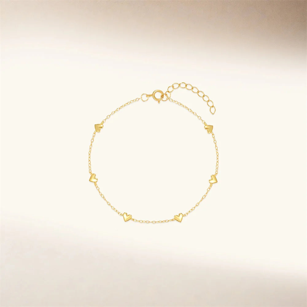 Amora Heart Link Bracelet – 18K Gold Plated S925 Sterling Silver