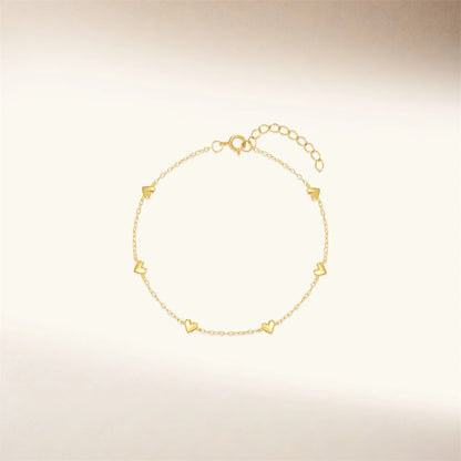 Amora Heart Link Bracelet – 18K Gold Plated S925 Sterling Silver