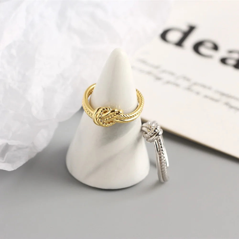 Twist Knot Adjustable Ring – S925 Sterling Silver (Gold / Silver Plating)